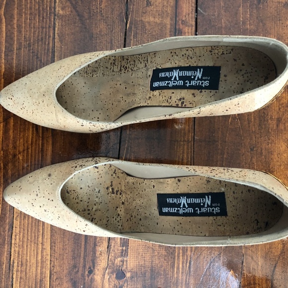 Rare Vintage cork STUART WEITZMAN shoes 8.5 - Picture 4 of 10